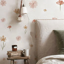 Boho Floral Wall Stickers for Kids, Watercolor Children's Room, Living Room, Home Decor, Art, Eco-Friendly Removable Stickers, PVC Murals.