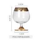 Foreign Crystal High Glass Phnom Penh with Silver Rim for Brandy, Champagne, Red Wine, and Water, for Home Dining Table.