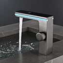 Digital Display Bathroom Basin Faucet Intelligent LED Brass Deck Mounted Washbasin Crane Hot Cold Water Mixer Sink Vanity Tap.