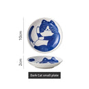 Japanese Style Ceramic Dessert Sauce Dish Tableware Creative Cute Cartoon Lucky Cat Pattern Water Drop Shape Fruit Sushi Plates.