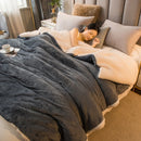 Wool Throw Blanket Keep Warm Winter Bed Blankets Double Sided Queen Duvet Cover Camping Double Bed Cover Bedspread On The Bed.