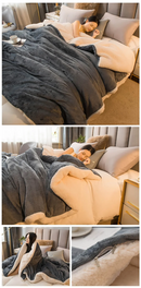 Wool Throw Blanket Keep Warm Winter Bed Blankets Double Sided Queen Duvet Cover Camping Double Bed Cover Bedspread On The Bed.