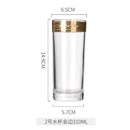 Foreign Crystal High Glass Phnom Penh with Silver Rim for Brandy, Champagne, Red Wine, and Water, for Home Dining Table.