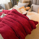 Wool Throw Blanket Keep Warm Winter Bed Blankets Double Sided Queen Duvet Cover Camping Double Bed Cover Bedspread On The Bed.