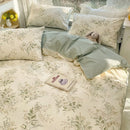 Pink Floral Bedding Set Soft Ins Single Double Queen Size Duvet Cover Flat Sheet Pillowcase Girls Home Totel Bed Linens.