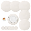 Round Braided Placemats Set of 6 Washable PP/PET Heat Resistant 34cm Table Place Mat for Kitchen Xmas Dining Table Party Decor.