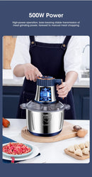Electric Meat Grinder, Food Processor, Multifunctional Stainless Steel.