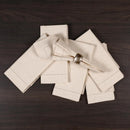 Set of 6 Hemstitched Linen Napkins Chistmas Cloth Napkins Nature Color Dinner Napkins Washable Flax Cloth Napkin.