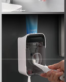 MENGNI Automatic Toothpaste Dispenser Wall-Mounted Bathroom Toothpaste Squeezer Punch-Free Toothbrush Holder Rack Bathroom Acces.
