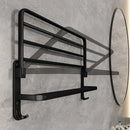 Matte Black 50CM Folding Holder With Hook Towel Holder Wall Mount AluminumTowel Rack.
