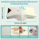 2025 Ergonomic Neck Horn Pillow for Side,Shoulder Relaxation, Soft Yet Firm Support,Back and Stomach Sleepers - Contoured Design.