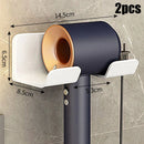 Non-drill wall-mounted hair dryer holder, for storing and placing a hair dryer in the bathroom, and multifunctional storage holder.