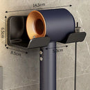 Non-drill wall-mounted hair dryer holder, for storing and placing a hair dryer in the bathroom, and multifunctional storage holder.