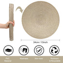 Round Braided Placemats Set of 6 Washable PP/PET Heat Resistant 34cm Table Place Mat for Kitchen Xmas Dining Table Party Decor.