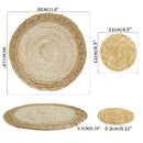Round Braided Placemats Set of 6 Washable PP/PET Heat Resistant 34cm Table Place Mat for Kitchen Xmas Dining Table Party Decor.
