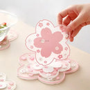 Pink Flower Silicone Coasters Kawaii Sakura Style Coasters for Coffee Tea Insulating Mat.