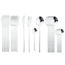 24-Piece Cutlery Set with Black Handles and Gold Details, Stainless Steel Knife, Fork, and Spoon, Table Cutlery, Kitchen Set, Dinnerware.