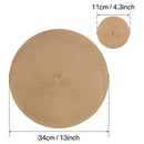 Round Braided Placemats Set of 6 Washable PP/PET Heat Resistant 34cm Table Place Mat for Kitchen Xmas Dining Table Party Decor.