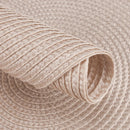 Round Braided Placemats Set of 6 Washable PP/PET Heat Resistant 34cm Table Place Mat for Kitchen Xmas Dining Table Party Decor.