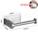 Adhesive Toilet Paper Roll Holder Organizer Wall Mount Storage Stand Bathroom No-Drill Tissue Towel Dispenser Stainless.