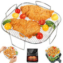 🔥Air Fryer Baking Rack Metal Square/Round/Rectangle Oven Grill Racks.