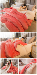 Wool Throw Blanket Keep Warm Winter Bed Blankets Double Sided Queen Duvet Cover Camping Double Bed Cover Bedspread On The Bed.