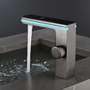 Digital Display Bathroom Basin Faucet Intelligent LED Brass Deck Mounted Washbasin Crane Hot Cold Water Mixer Sink Vanity Tap.