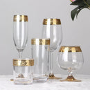 Foreign Crystal High Glass Phnom Penh with Silver Rim for Brandy, Champagne, Red Wine, and Water, for Home Dining Table.
