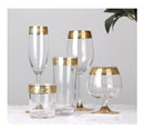 Foreign Crystal High Glass Phnom Penh with Silver Rim for Brandy, Champagne, Red Wine, and Water, for Home Dining Table.