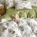 Pink Floral Bedding Set Soft Ins Single Double Queen Size Duvet Cover Flat Sheet Pillowcase Girls Home Totel Bed Linens.