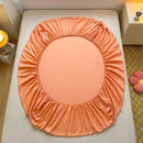 Soft Cotton Fitted Bed Sheet with Elastic Band Solid Color Mattress Cover for Single Double King Queen Bed 140/150/160/180/200.