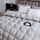 High Grade 100% White Goose Down Quilt Winter Warm Feather Duvet Queen King Cozy Lightweight 3D Bread Comforter Pinch Pleated.