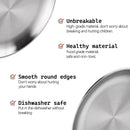 20cm Round Metal Dish Camping Stainless Steel 304 Serving Dinner Plates 4 Pack with alleco cotton bag for BBQ, Snack, Salad.