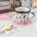 Pink Flower Silicone Coasters Kawaii Sakura Style Coasters for Coffee Tea Insulating Mat.