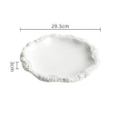 Simple Solid Color Tableware Porcelain Pasta Steak Plate Dinner Plate Creative Kitchen Irregular Serving Tray Cooking Dishes.