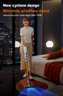 ABIR VC205 Cordless Portable Vacuum Cleaner, 27,000PA, Touch Screen, Smart Dust Sensor, Automatic Speed Control for Cleaning Beds and Carpets at Home, Intelligent Detection. Visible Performance.
