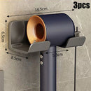 Non-drill wall-mounted hair dryer holder, for storing and placing a hair dryer in the bathroom, and multifunctional storage holder.