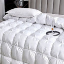 High Grade 100% White Goose Down Quilt Winter Warm Feather Duvet Queen King Cozy Lightweight 3D Bread Comforter Pinch Pleated.