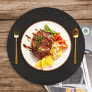 Round Braided Placemats Set of 6 Washable PP/PET Heat Resistant 34cm Table Place Mat for Kitchen Xmas Dining Table Party Decor.