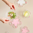 Pink Flower Silicone Coasters Kawaii Sakura Style Coasters for Coffee Tea Insulating Mat.