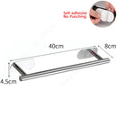 Adhesive Toilet Paper Roll Holder Organizer Wall Mount Storage Stand Bathroom No-Drill Tissue Towel Dispenser Stainless.