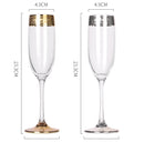 Foreign Crystal High Glass Phnom Penh with Silver Rim for Brandy, Champagne, Red Wine, and Water, for Home Dining Table.