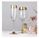 Foreign Crystal High Glass Phnom Penh with Silver Rim for Brandy, Champagne, Red Wine, and Water, for Home Dining Table.