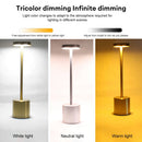 Classic USB Rechargeable Table Lamp Night Light, with Stepless Brightness Adjustment, Touch 3-Color Bedside Lamp.
