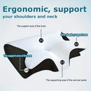 2025 Ergonomic Neck Horn Pillow for Side,Shoulder Relaxation, Soft Yet Firm Support,Back and Stomach Sleepers - Contoured Design.