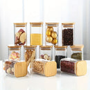 Airtight Glass Storage Jar with Bamboo Lid.