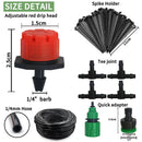 Micro Drip Irrigation System Portable 20M Automatic Watering with Adjustable Drippers Misting Watering Kits Garden Hose.
