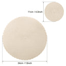 Round Braided Placemats Set of 6 Washable PP/PET Heat Resistant 34cm Table Place Mat for Kitchen Xmas Dining Table Party Decor.