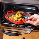 Prato de salada estilo Boêmio de 9 polegadas com prato de cerâmica para massa com alças duplas, pode ser usado no forno e micro-ondas.
