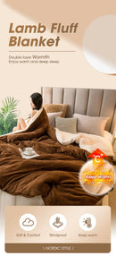 Wool Throw Blanket Keep Warm Winter Bed Blankets Double Sided Queen Duvet Cover Camping Double Bed Cover Bedspread On The Bed.